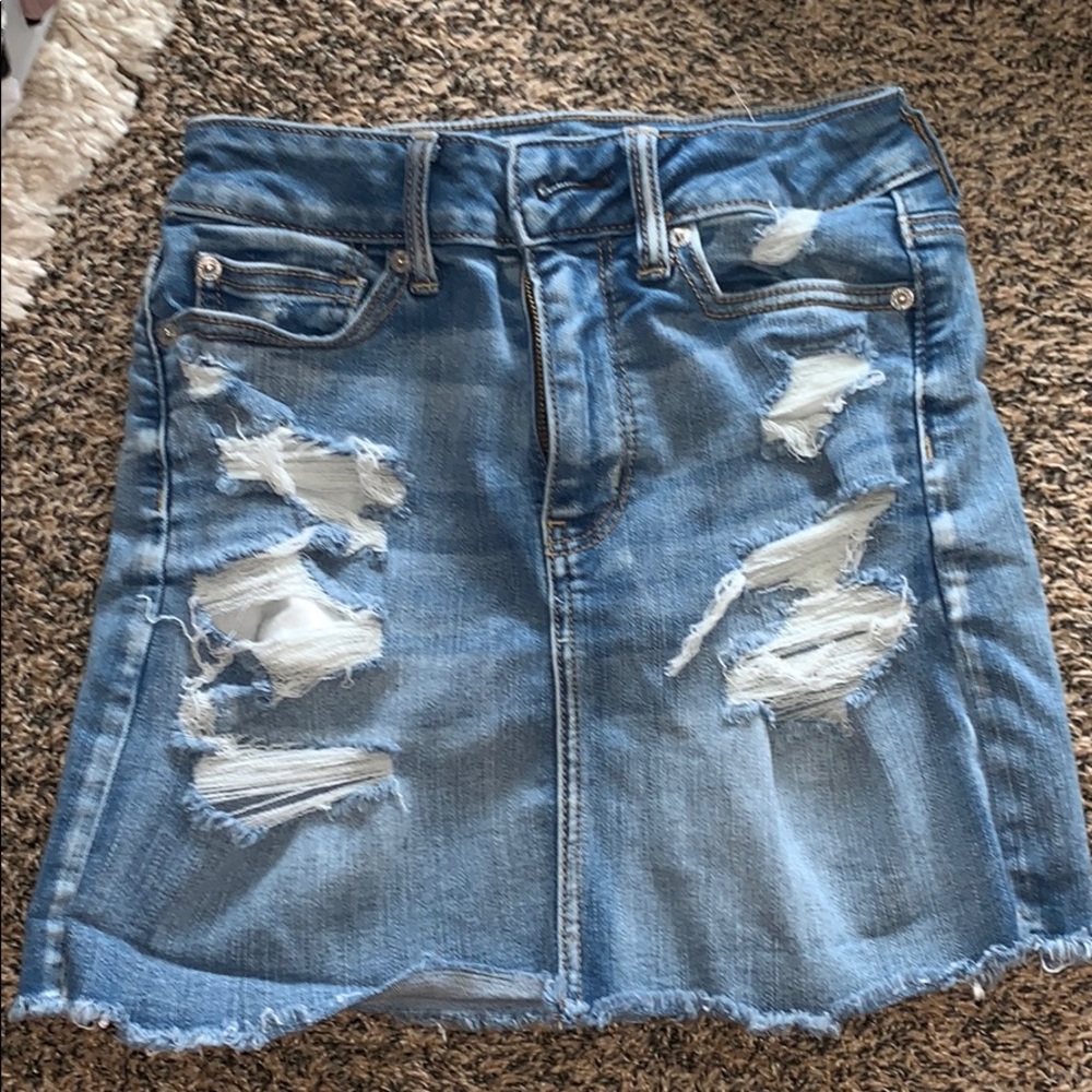 american eagle jean skirt